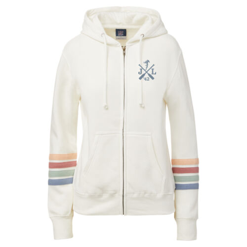 Striped Sleeves Full-Zip Hooded Sweatshirt Thumbnail